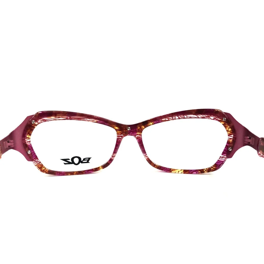BOZ Eyeglasses Frames TIME 8171 Pink Acetate Rose Inox Violet 54.5-15.5-130